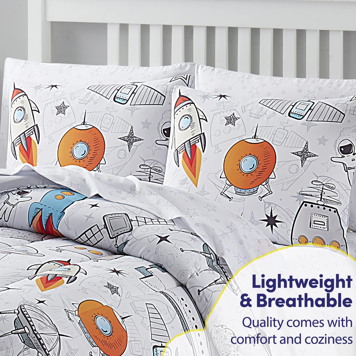 Sweet Home Collection Kids Bed in a Bag Space Design Twin Set