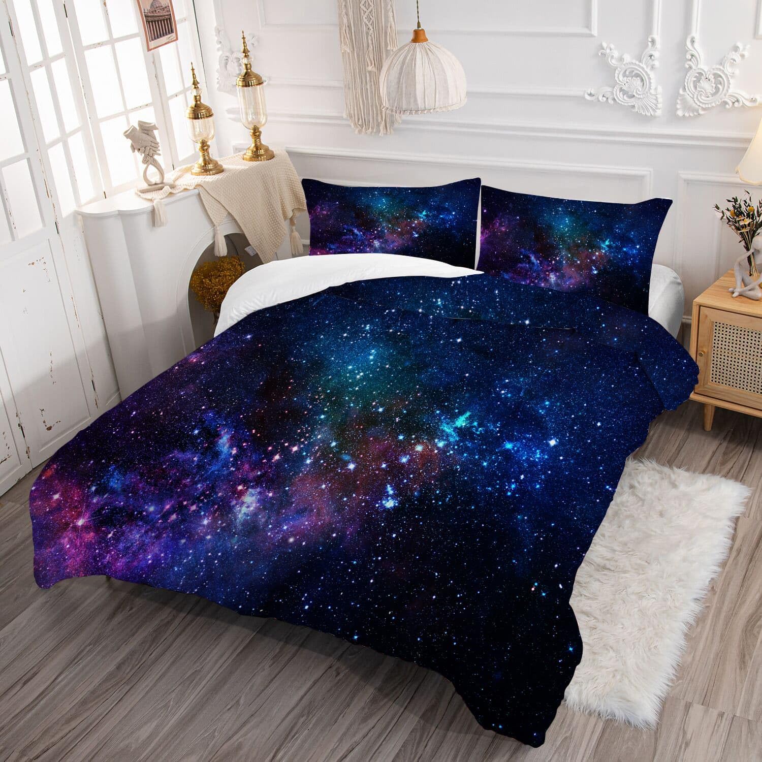 Kxry Galaxy Comforter Set Twin Size 3D Printing