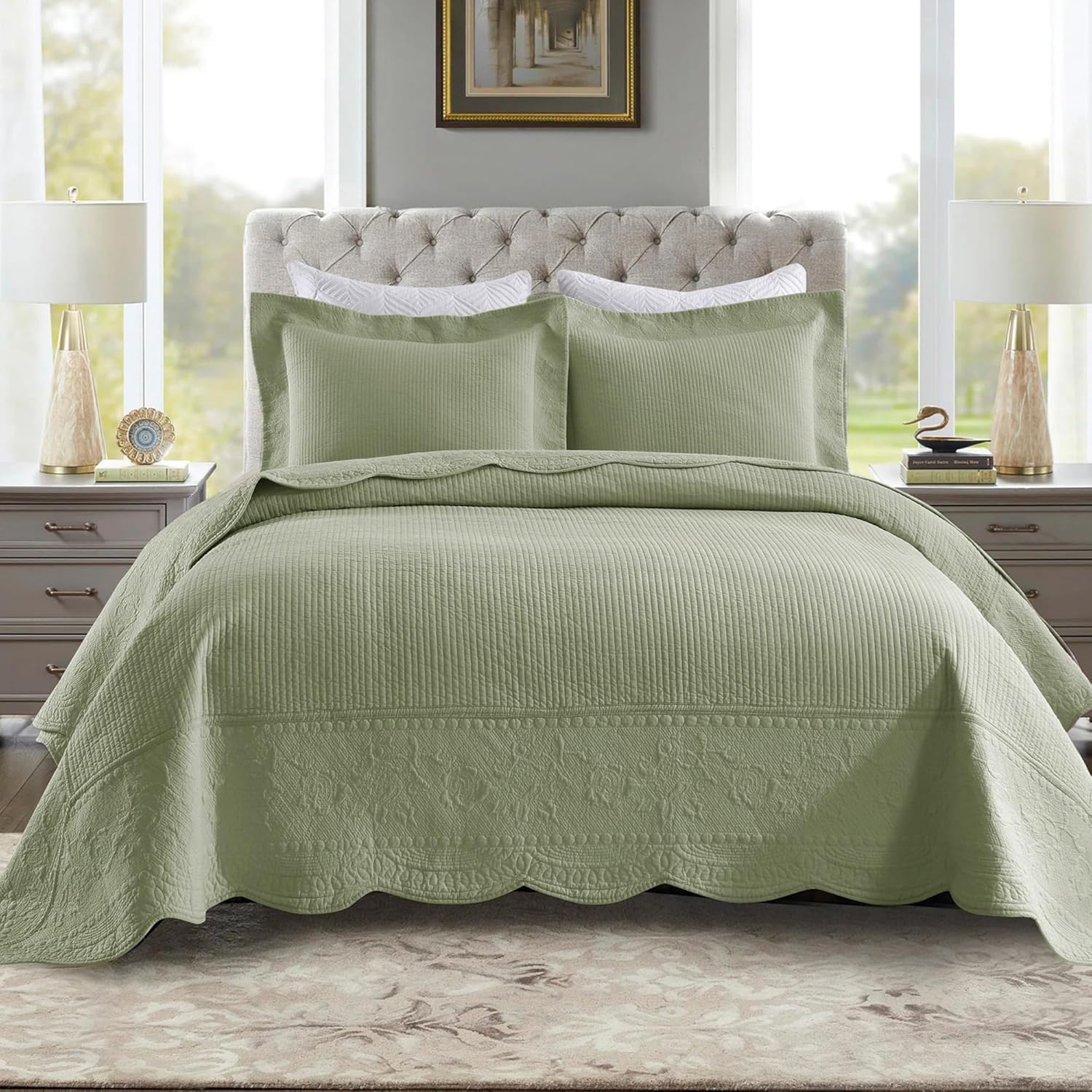 MarCielo 3-Piece Cotton Bedspread Quilt Set
