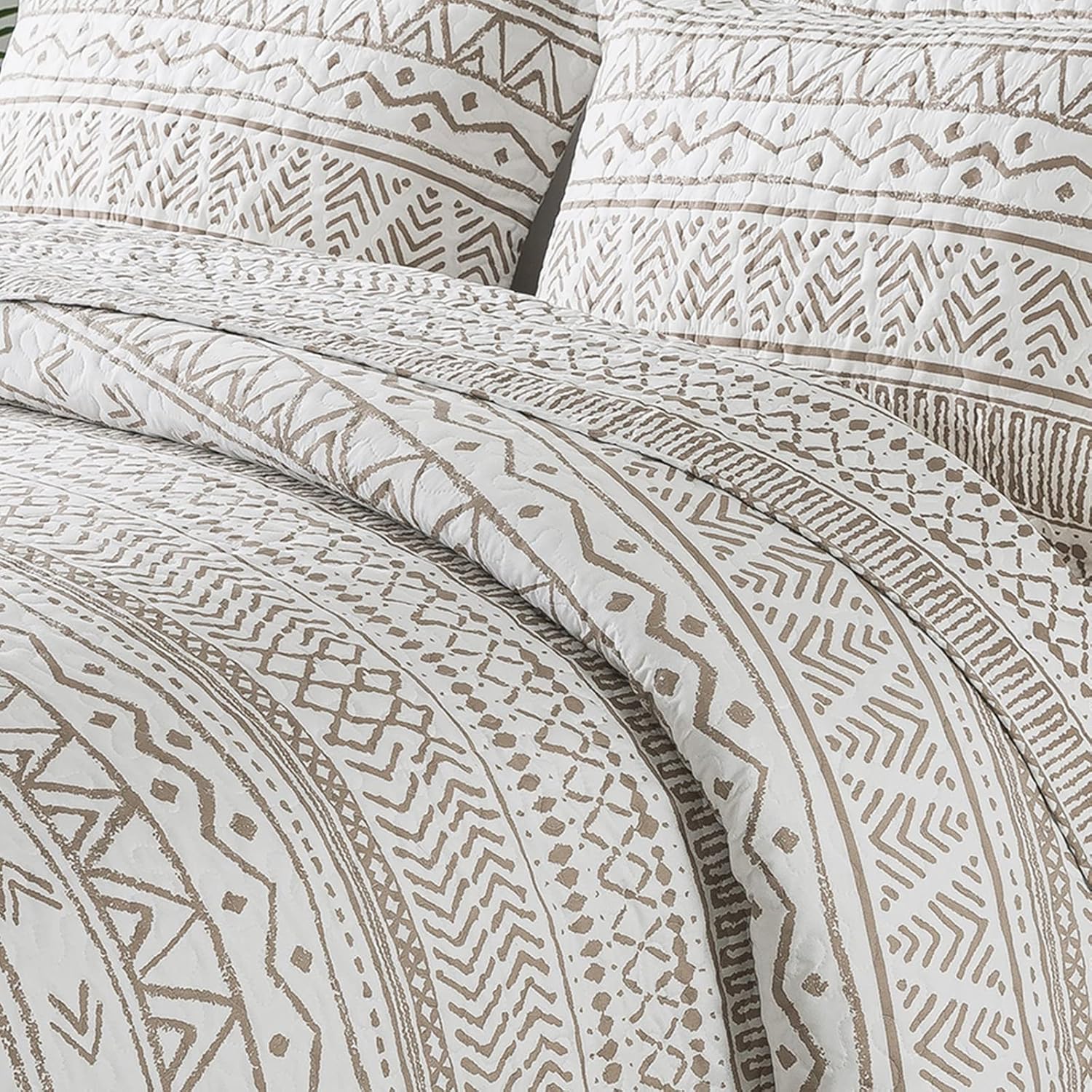 NEWLAKE Reversible Quilt Bedspread Set Queen Size