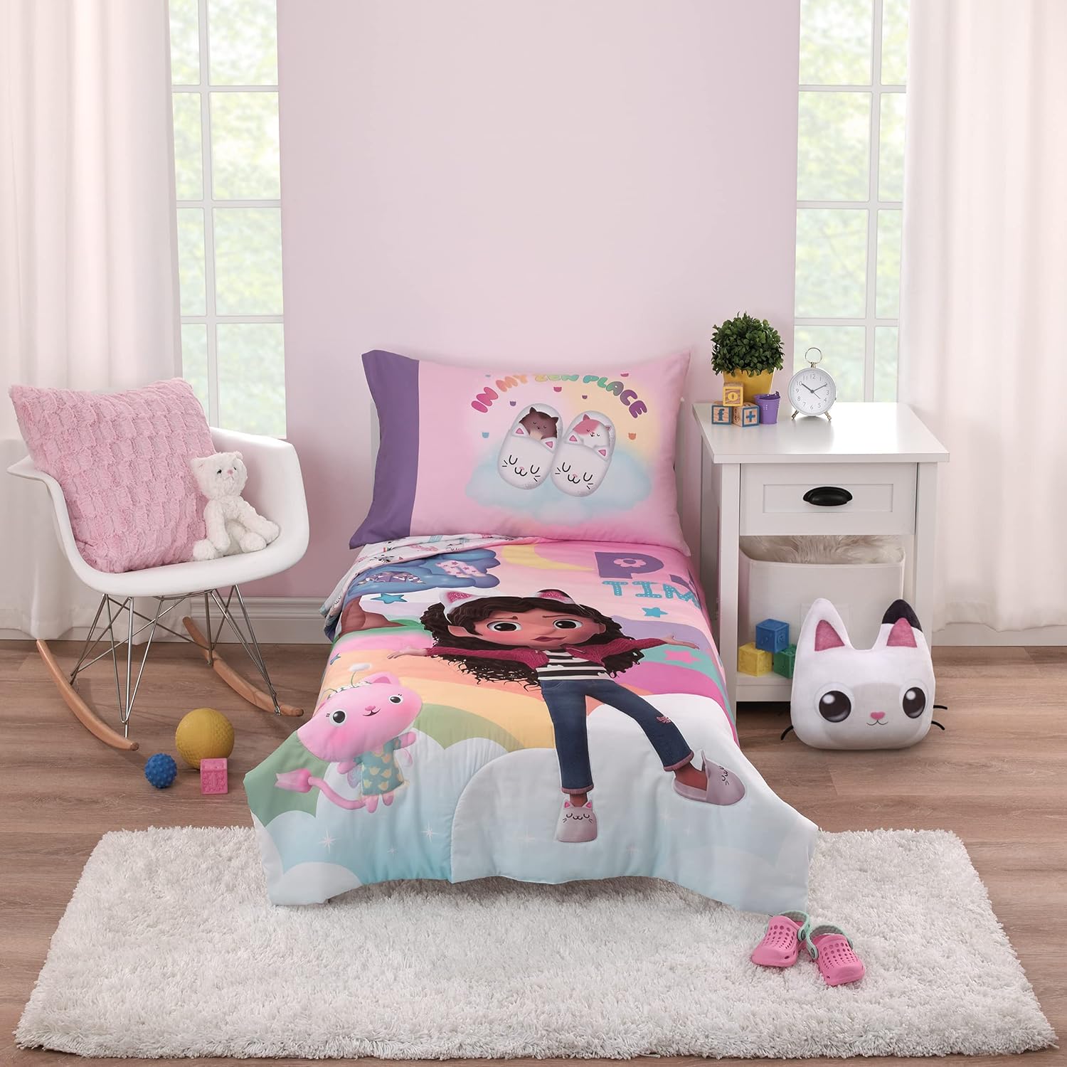 NoJo DreamWorks Gabbys Dollhouse Rainbow PJ 4 Piece Set