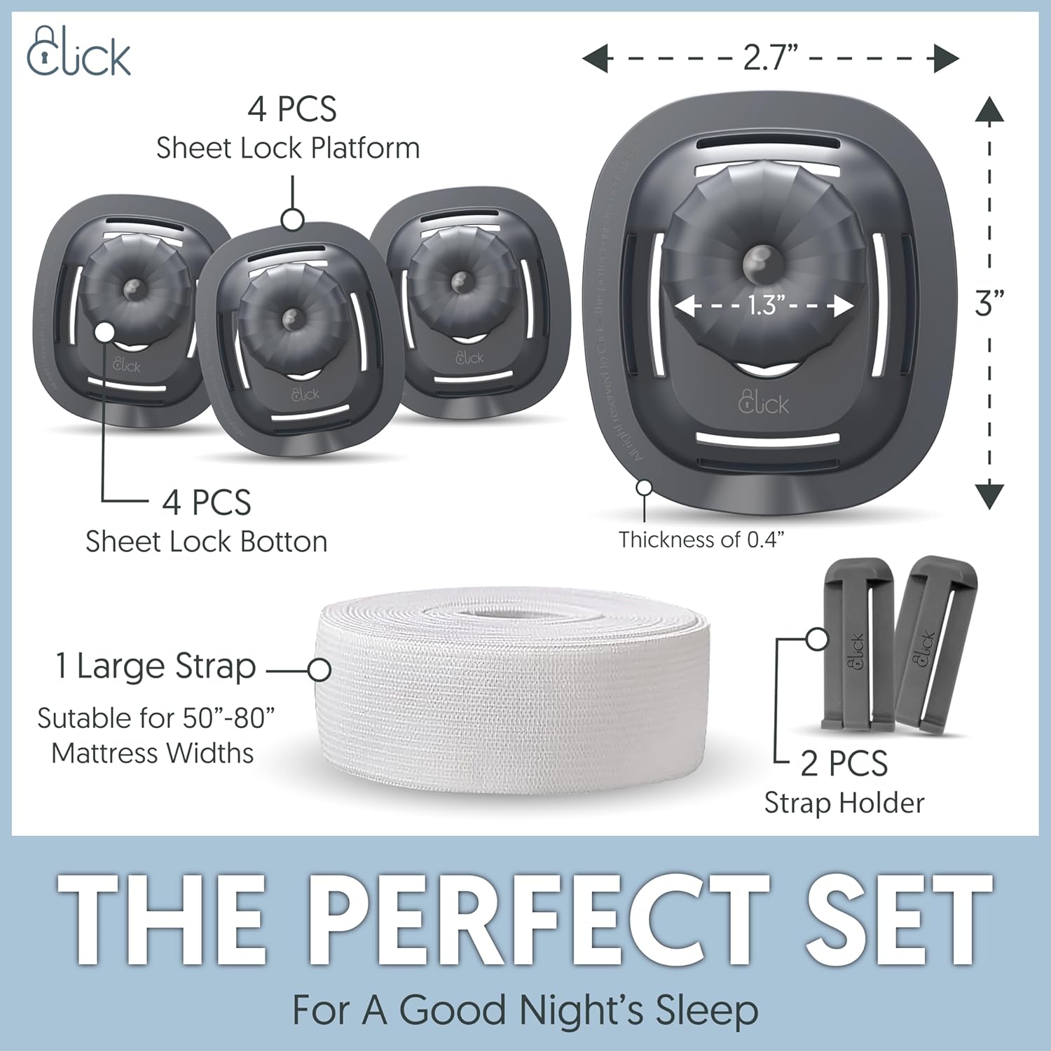 Click Bed Sheet Straps Clips - Keep Sheets Firm Tight