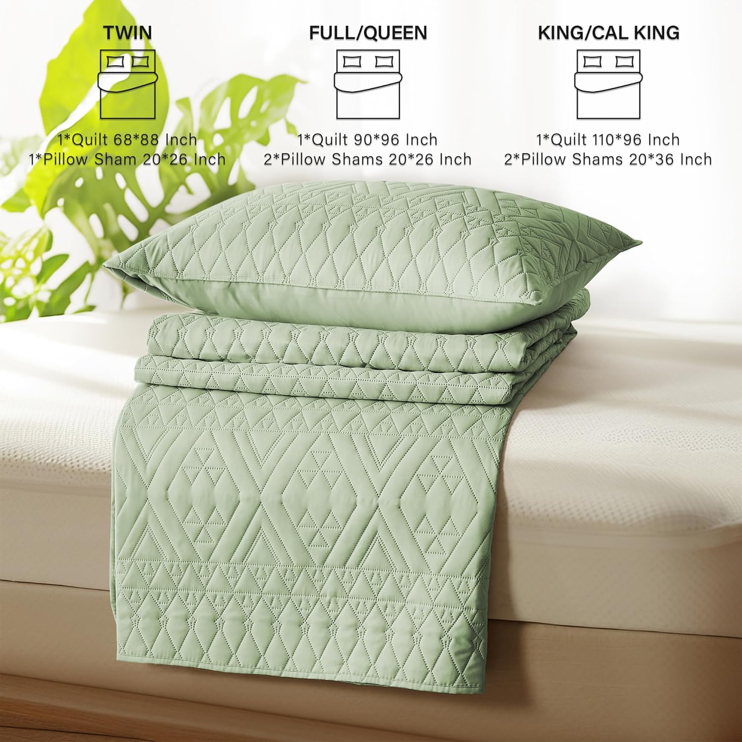 akkialla Geometric Pattern Queen Quilt Set