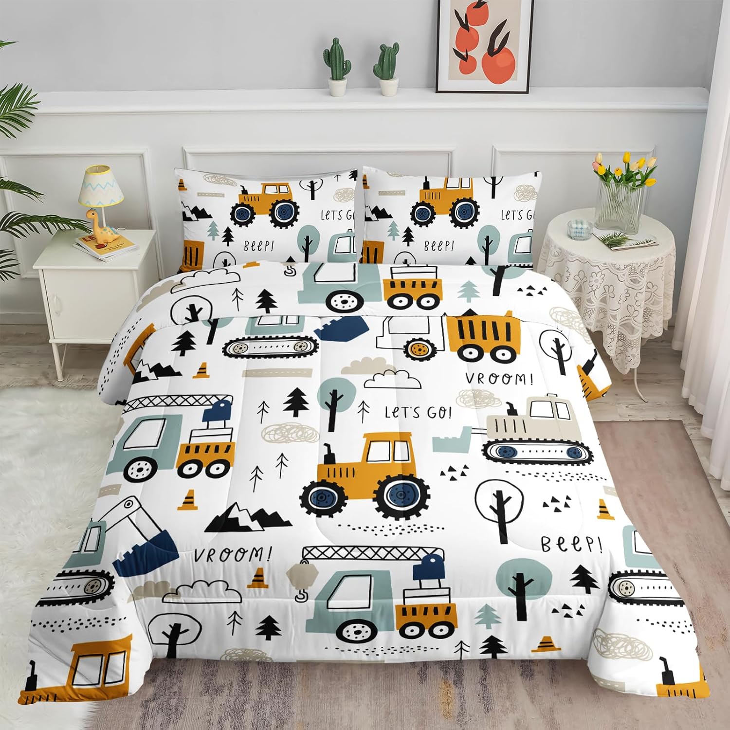 Smell Sunshine Cartoon Car Comforter Set for Kids