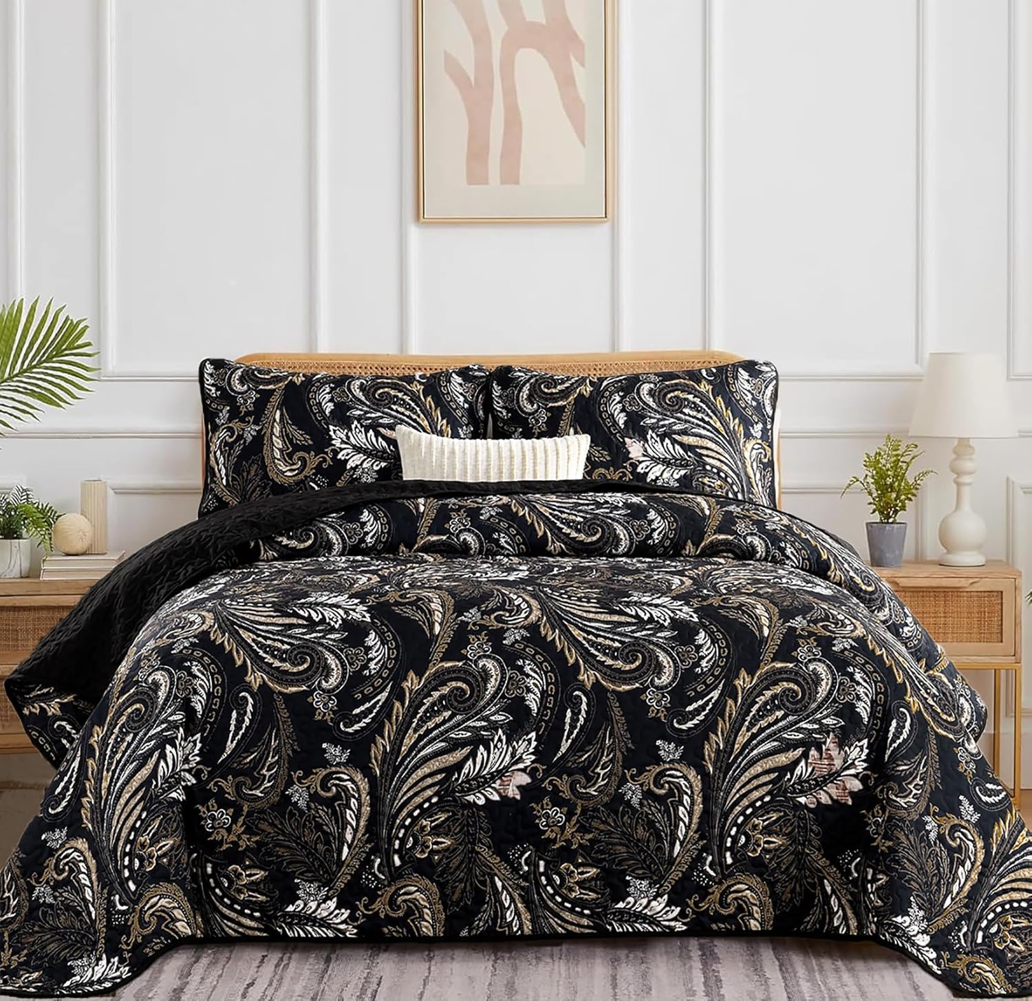 WONGS BEDDING Boho Quilt Set King Size