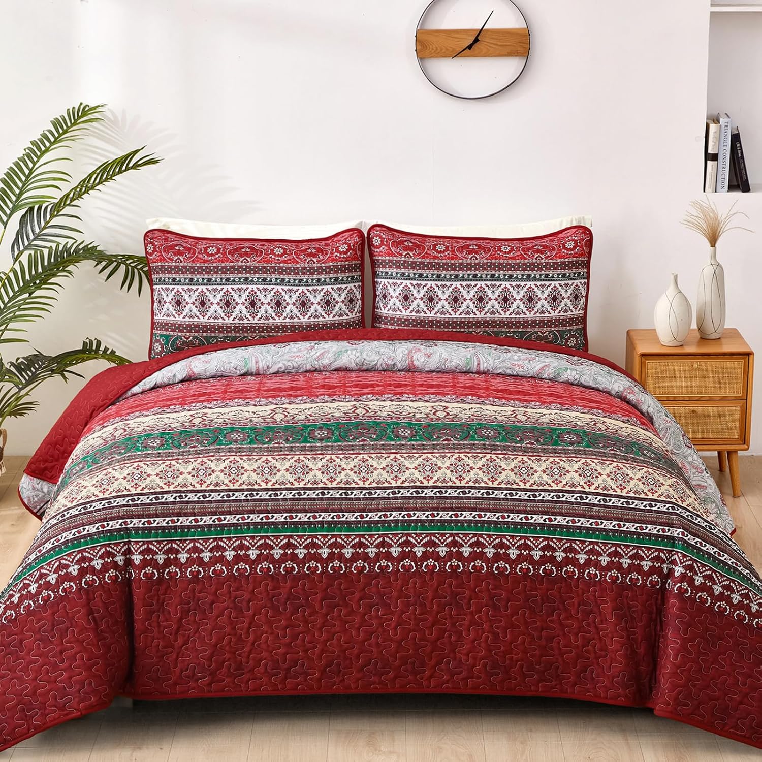 WONGS BOHO KING QUILT SET 103x90 3 PIECES