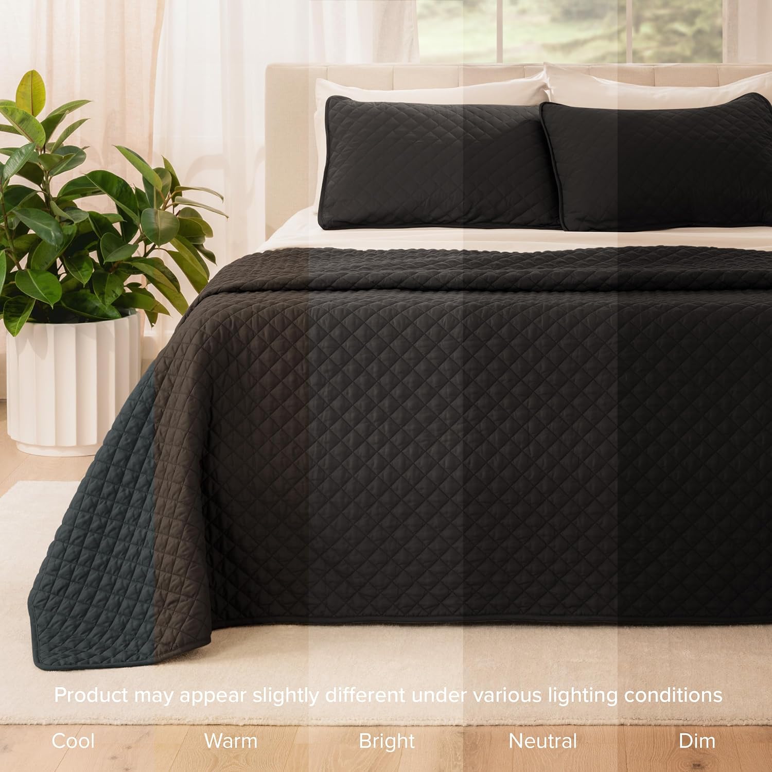 Bare Home Coverlet Set - King Black