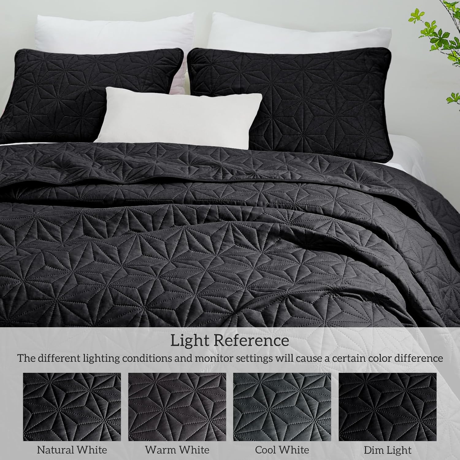 Whale Flotilla King Quilt Bedding Set with Geometric Star Pattern
