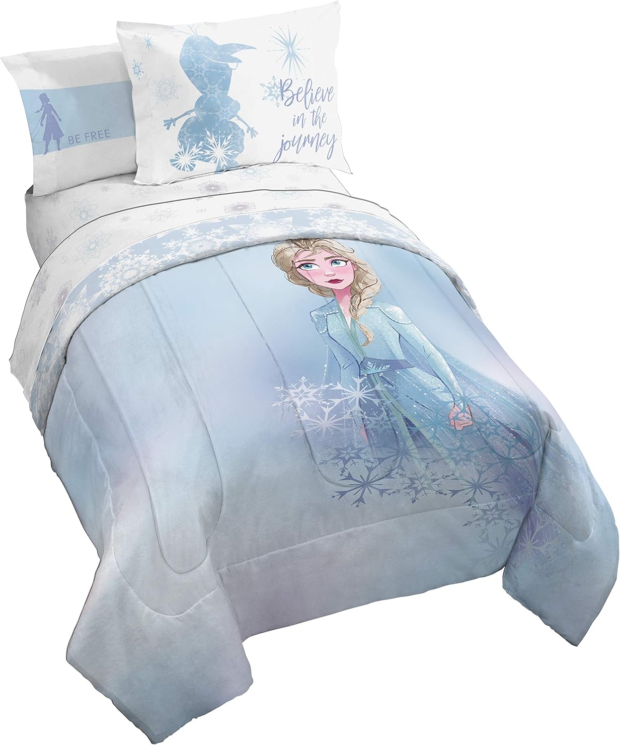 Disney Frozen 2 Elsa 7-Piece Bed Set - Reversible Comforter Sheets