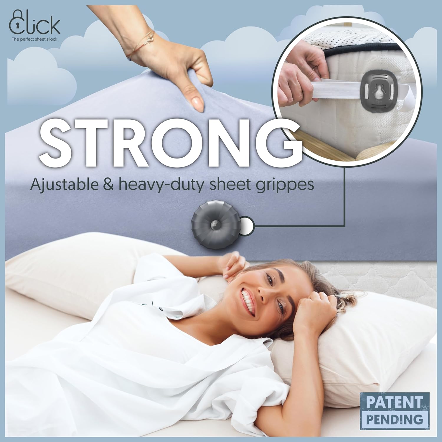 Click Bed Sheet Straps Clips - Keep Sheets Firm Tight