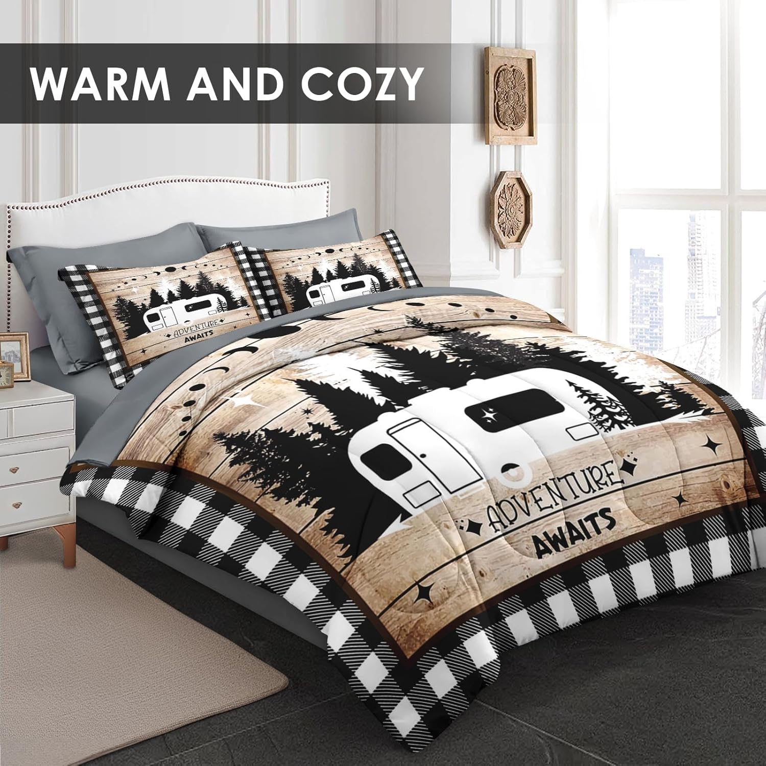 Pamnest Comforter Set Queen Size 7 Pcs Bedding