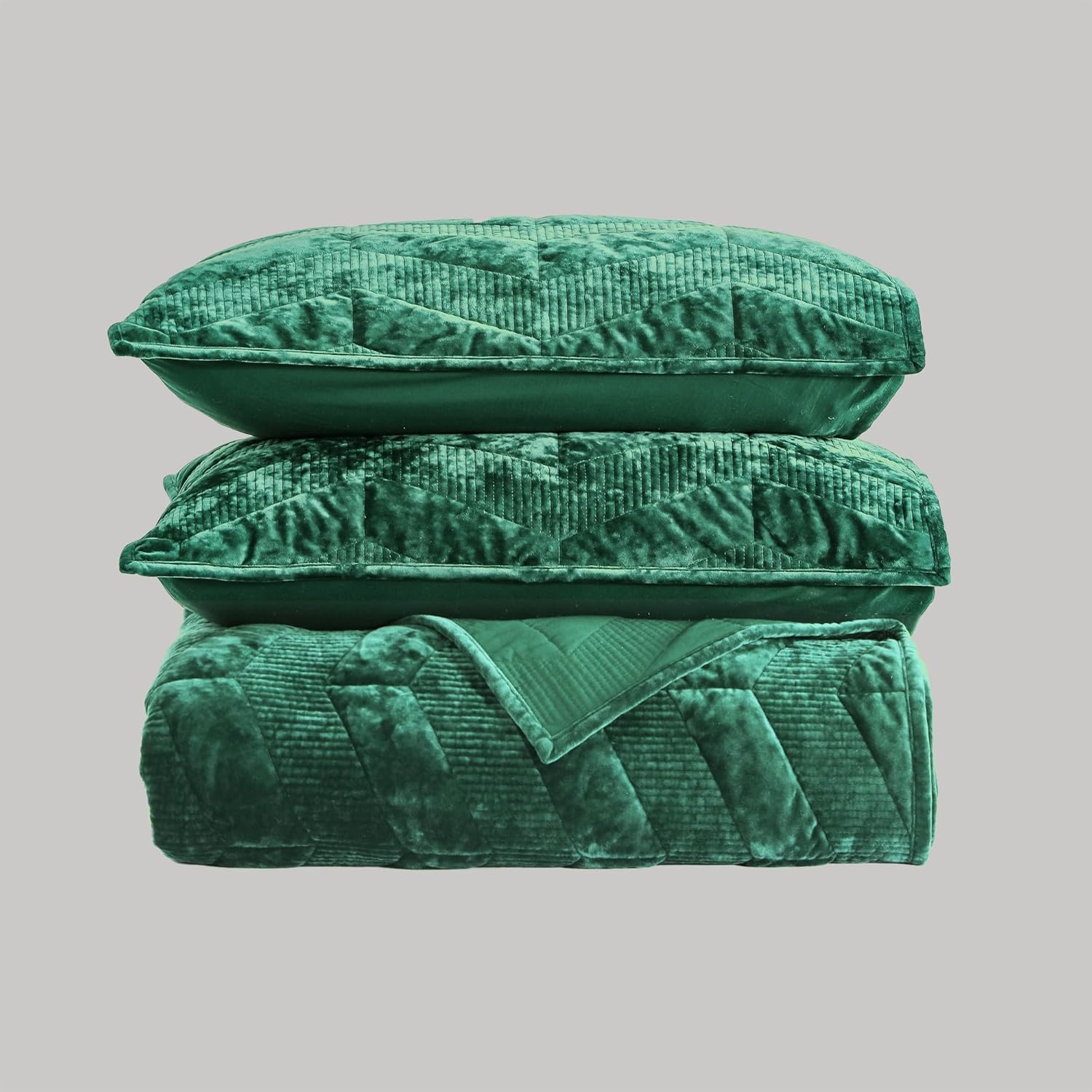 SHALALA Luxury Velvet Queen Quilt Set