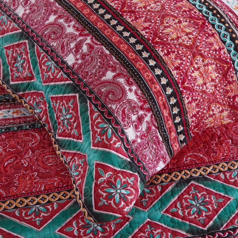 NEWLAKE Reversible Patchwork Quilt Set Queen Size