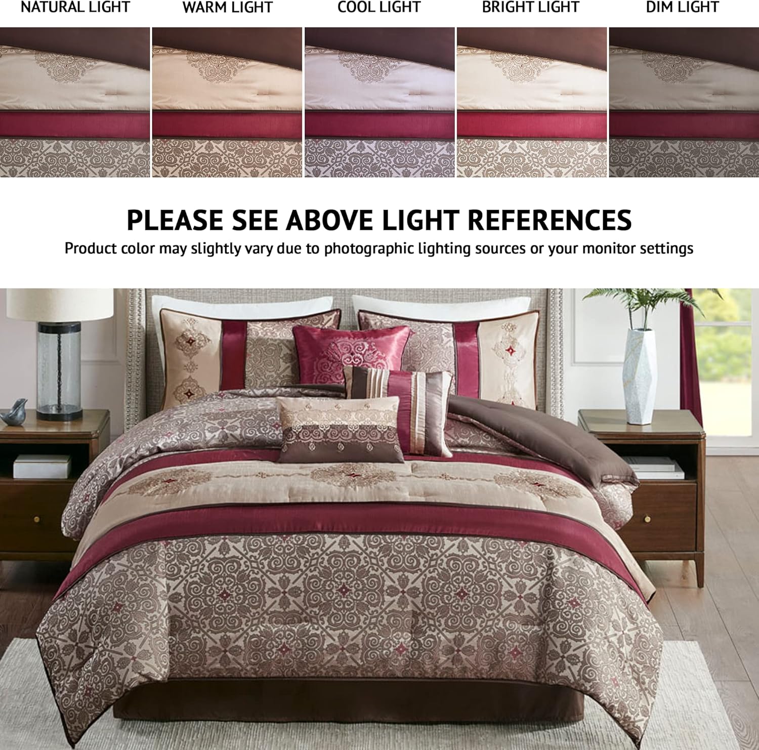 Madison Park Neyson Faux Silk Comforter Set Red