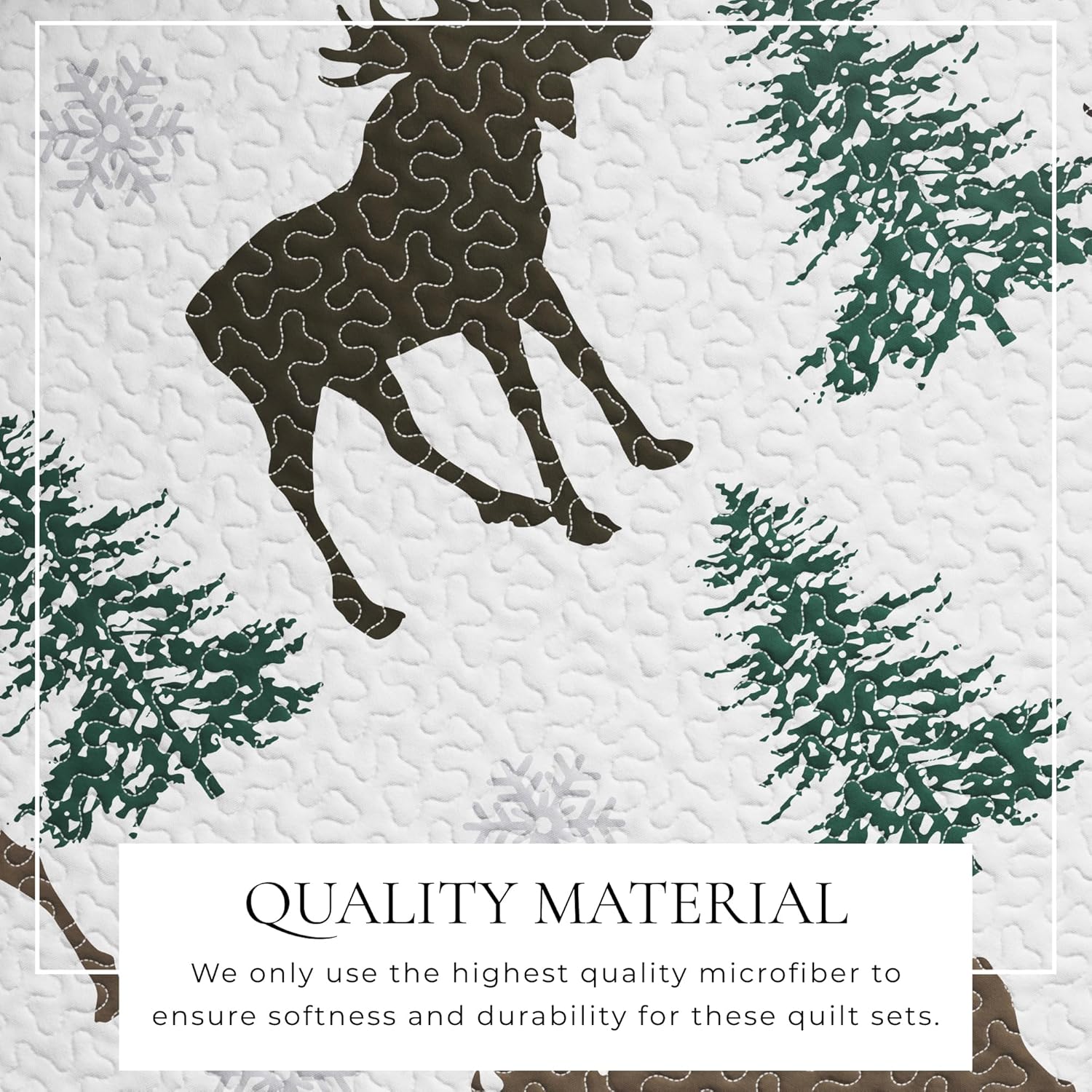 Great Bay Home Moose Chocolate Quilt Set TwinTwin XL