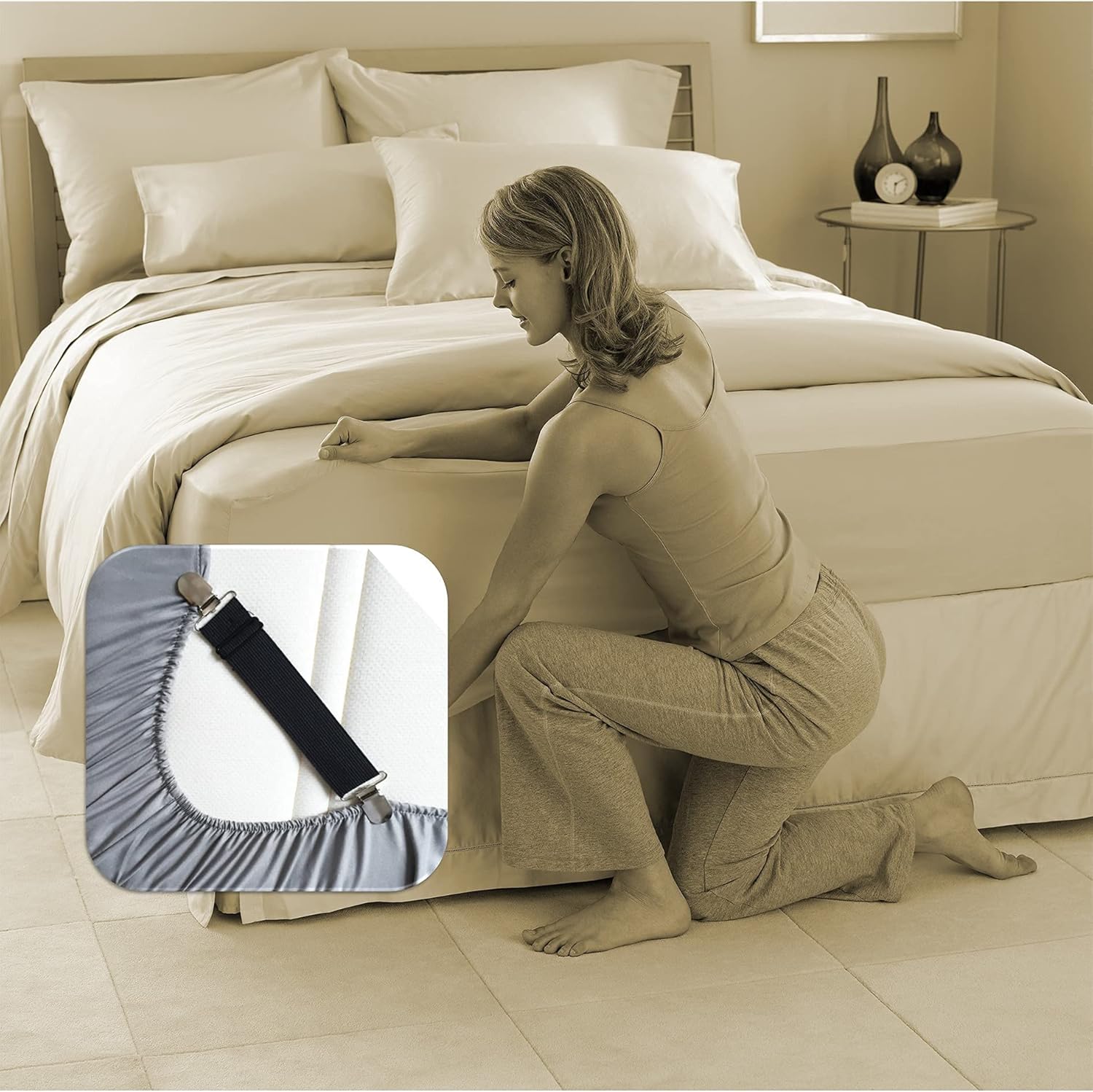 RayTour Sheet Straps Bed Sheet Keeper Holder Set of 4