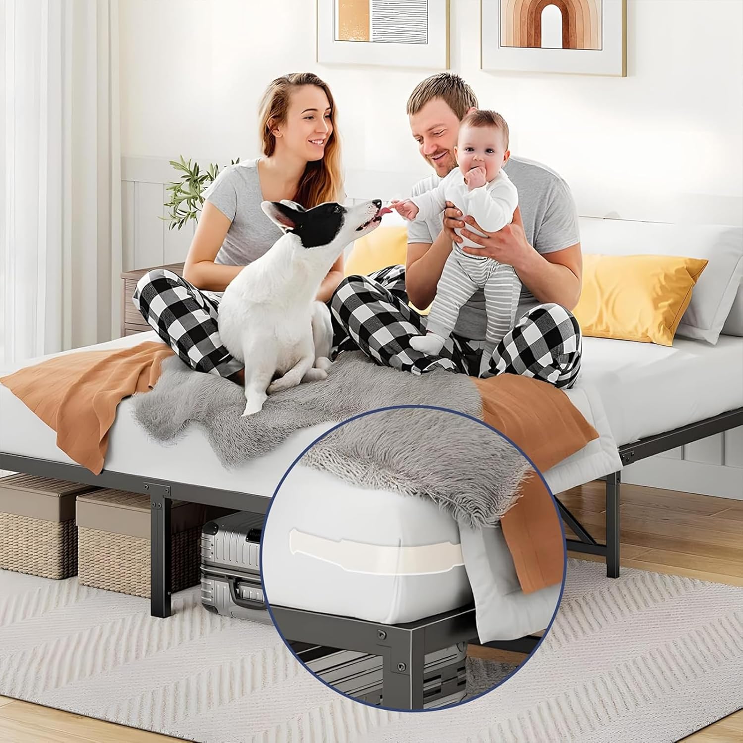 4PCS Heavy Duty Bed Sheet Holders with Straps White 1