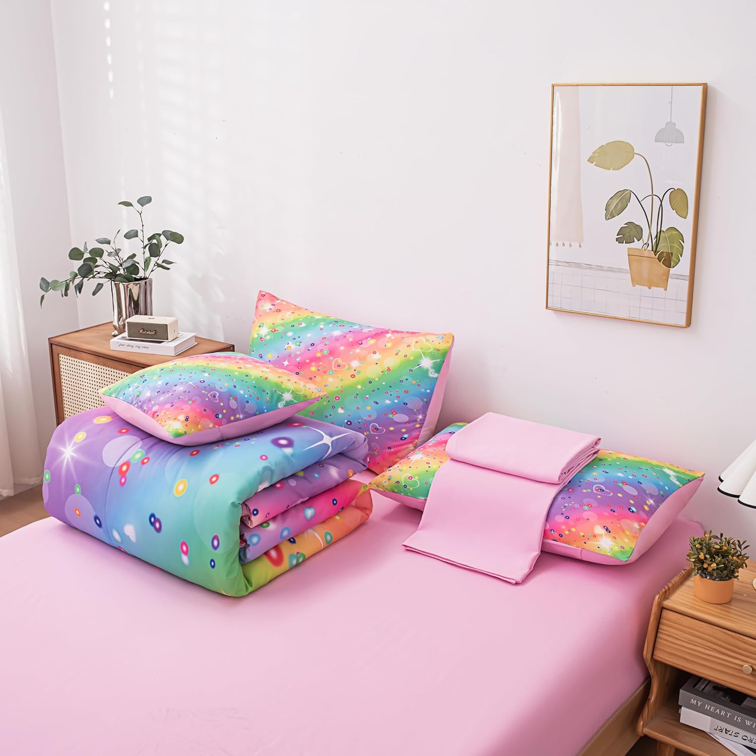 MWMWMW 6 Pcs Girls Twin Comforter Set