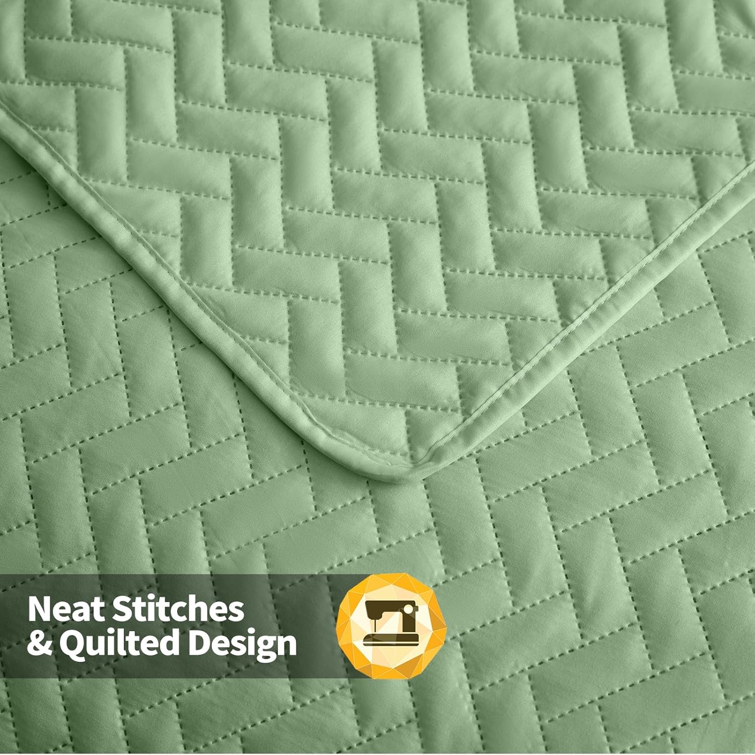 MapleStone Quilt Set Twin XL Lightweight Mint Green