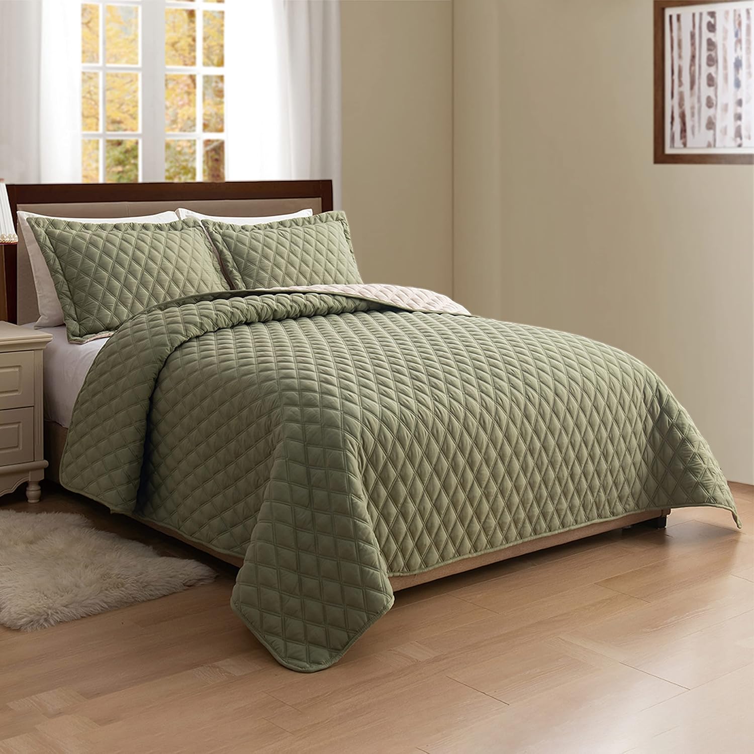 Elegant Comfort Reversible Quilt Set with Pillow Shams
