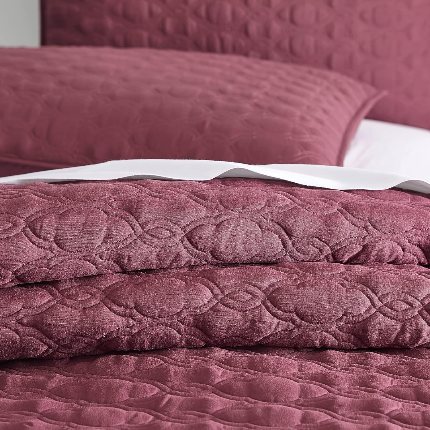 BOURINA 3-Piece Queen Quilt Set Microfiber Lightweight