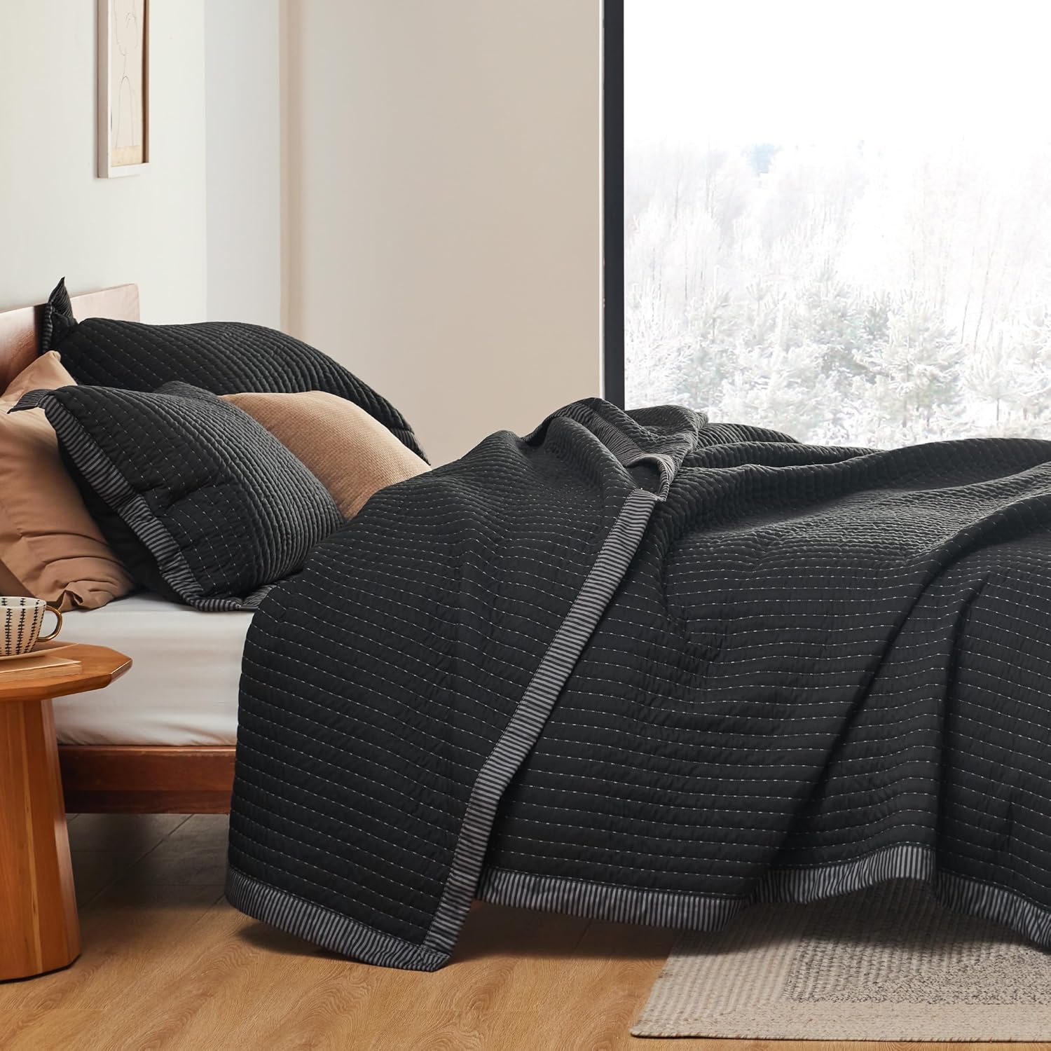Bedsure King Quilt Set - 3-Piece Lightweight Corduroy Bedspread