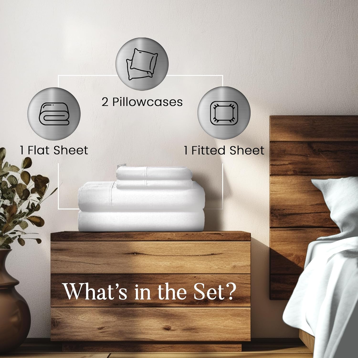 CHATEAU HOME COLLECTION Queen Sheet Set with Tencel 300 Thread Count Dark Grey