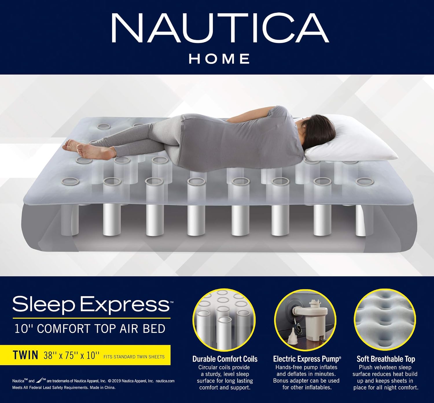 Nautica Home 10 Comfort Top Air Mattress Twin