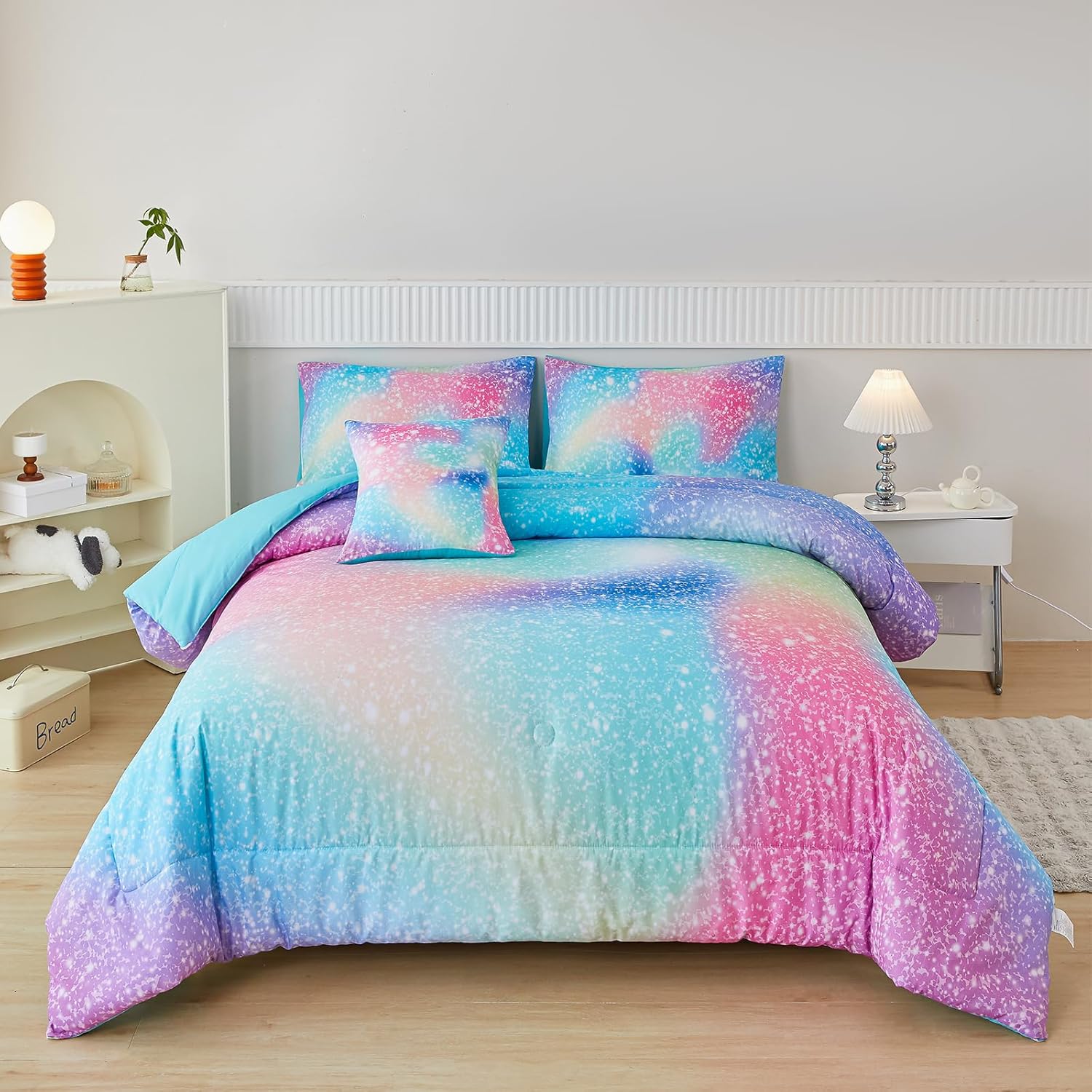 PERFEMET Rainbow Twin Comforter Set with Sheets