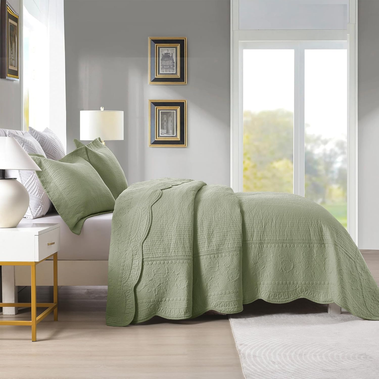MarCielo 3-Piece Cotton Bedspread Quilt Set