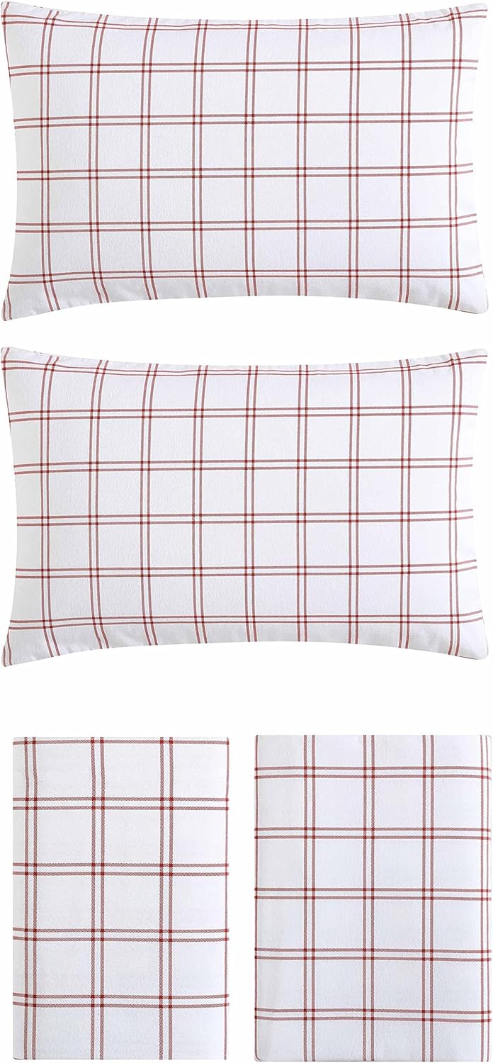Eddie Bauer Twin Flannel Sheet Set - Cozy Breathable and Oeko-Tex Certified