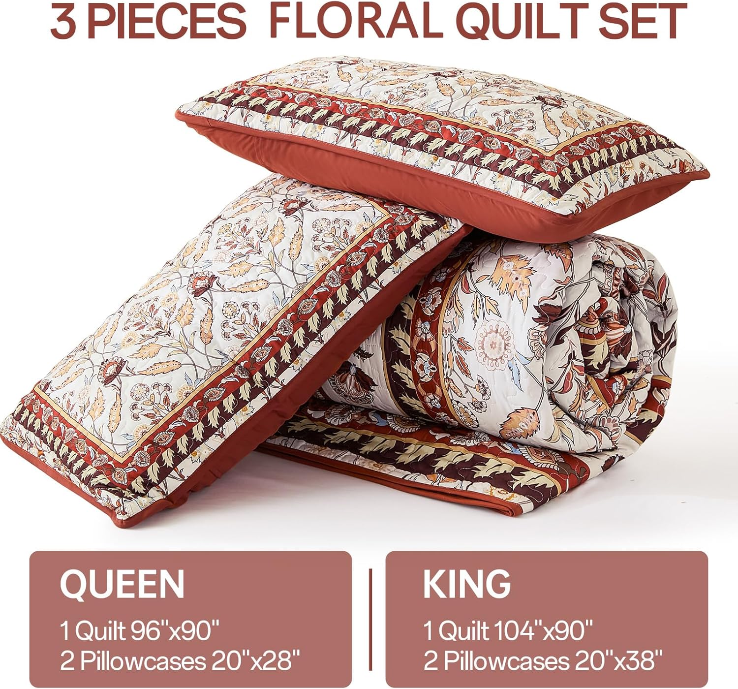 DJY King Size Quilt Set with Pillowcases