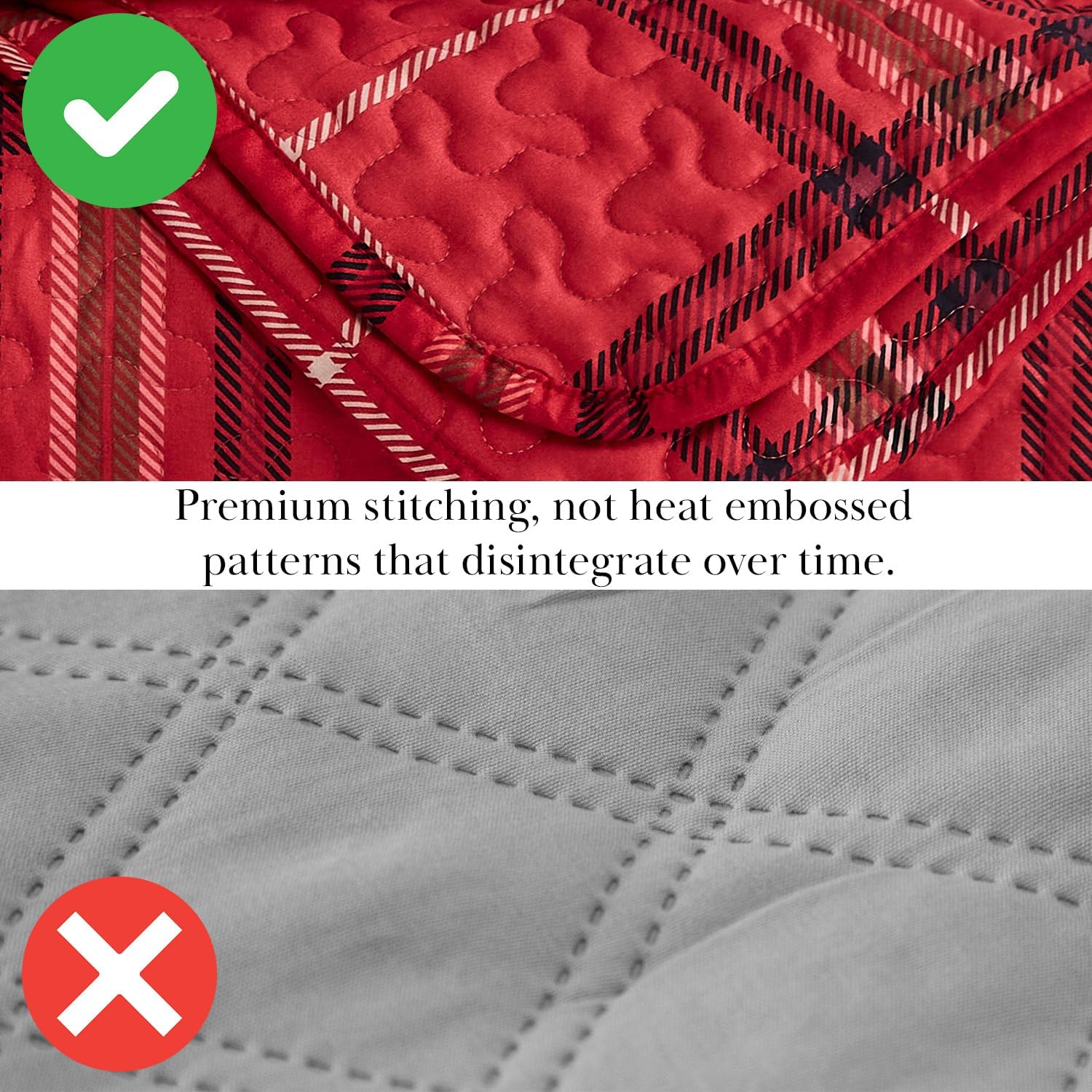 Southshore Fine Living Inc Red Plaid King Quilt Set