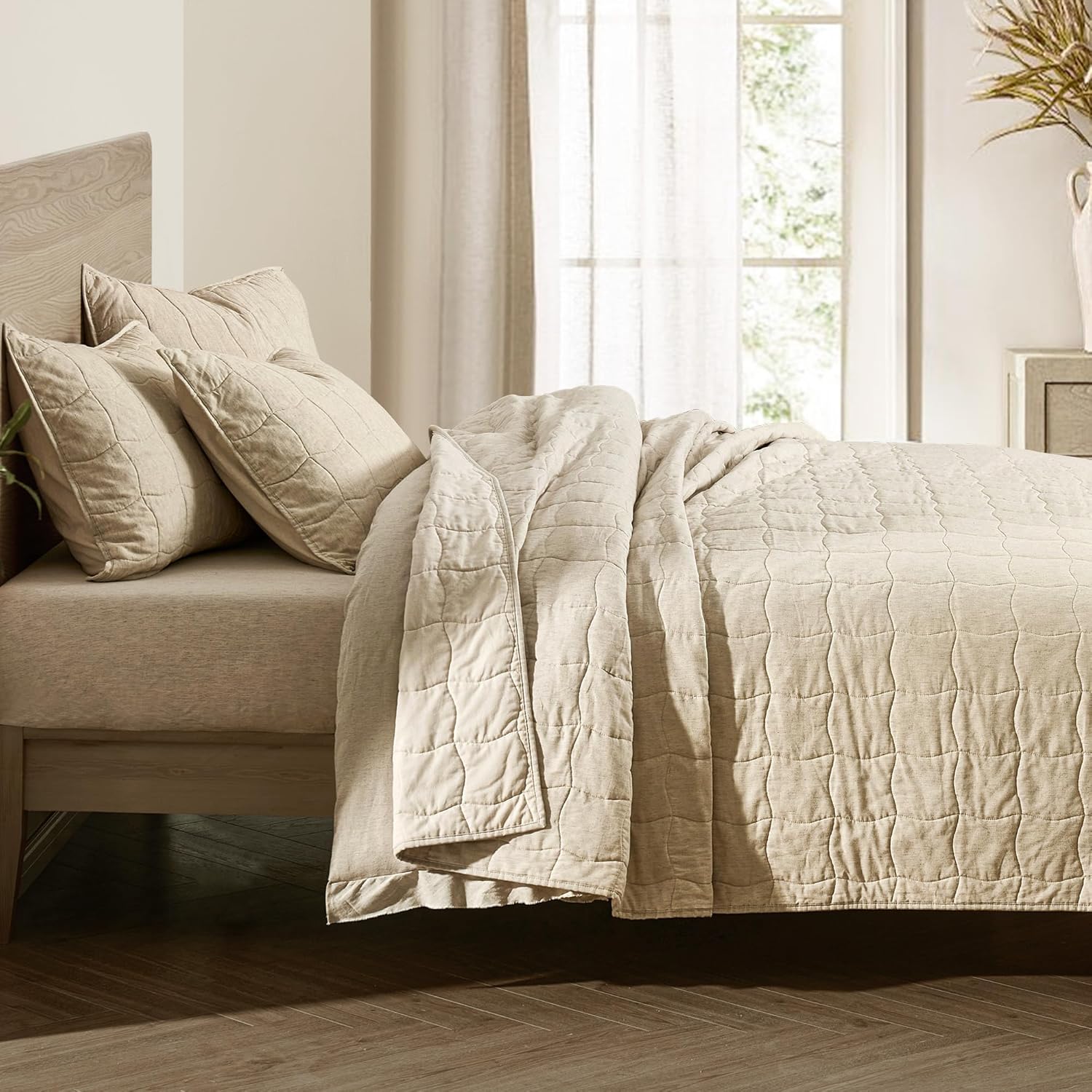 Wonderful Natural Linen Cotton Queen Quilt 94x94