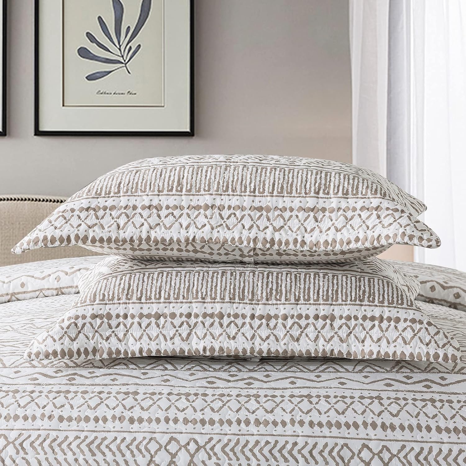 NEWLAKE Reversible Quilt Bedspread Set Queen Size