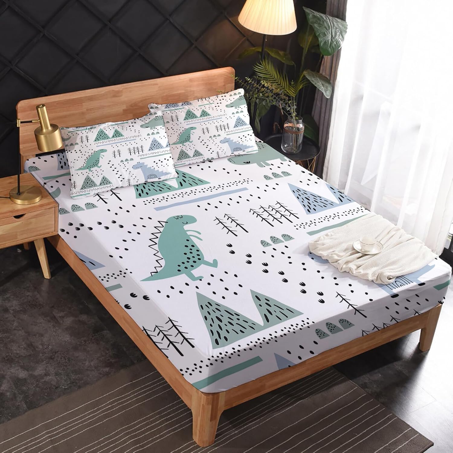 Dinosaur Sheets Twin XL - Kids Bedding Set with Deep Pocket and Elastic