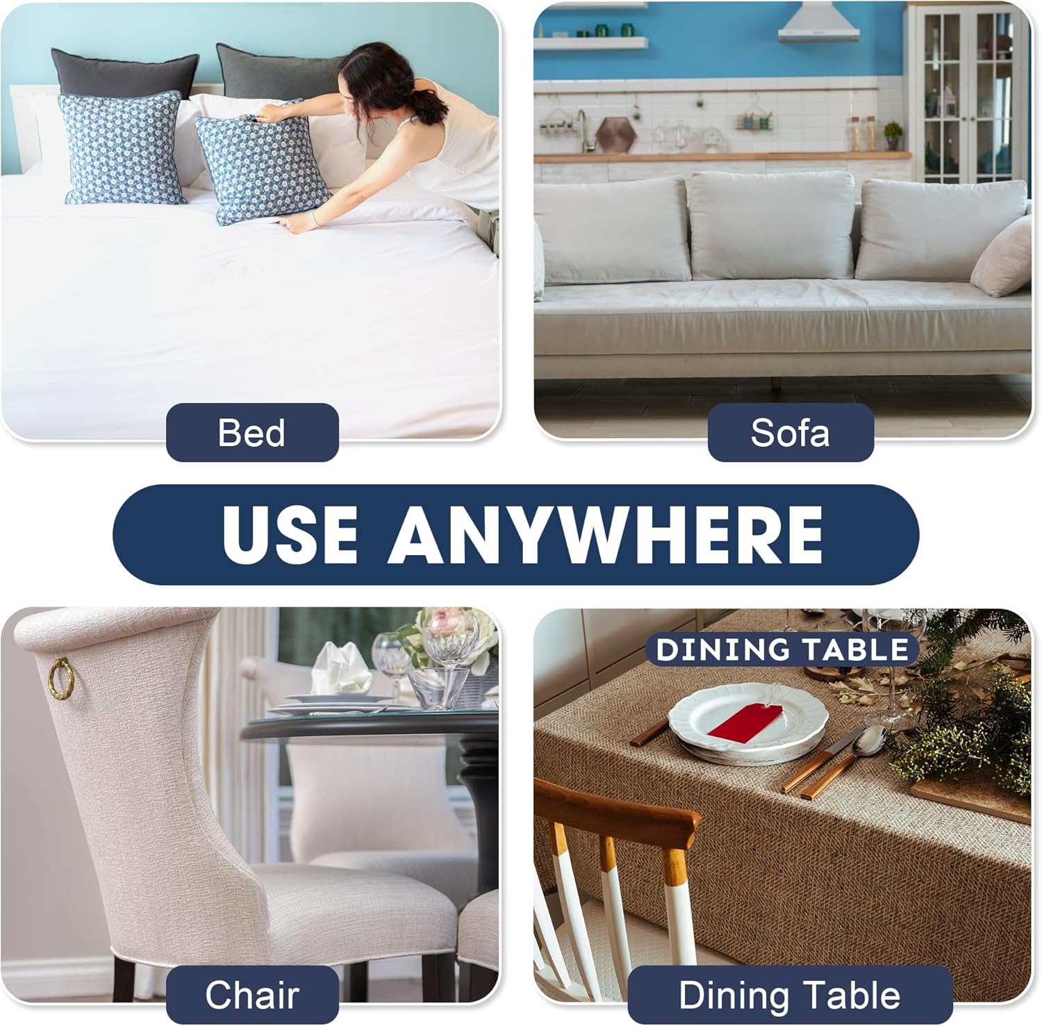 SYIPO 4 PCS Nonslip Bed Sheet Straps with Iron Clips