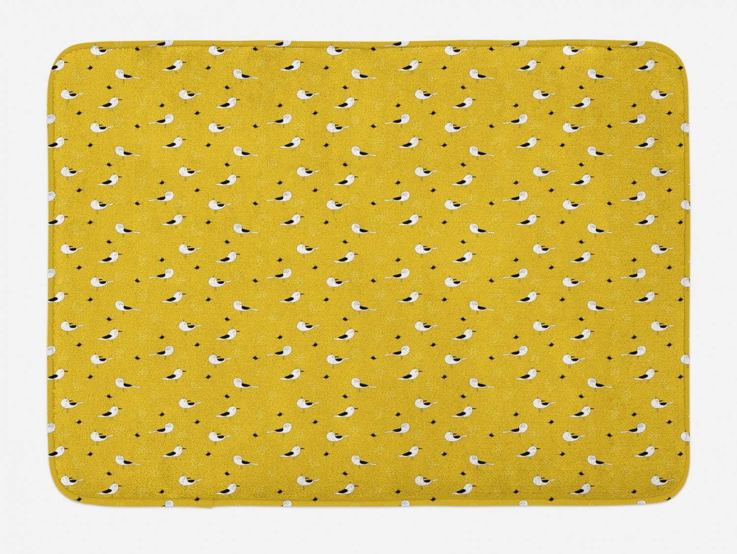 Ambesonne Seagull Decorative Bath Mat Yellow Grey 302 x 20