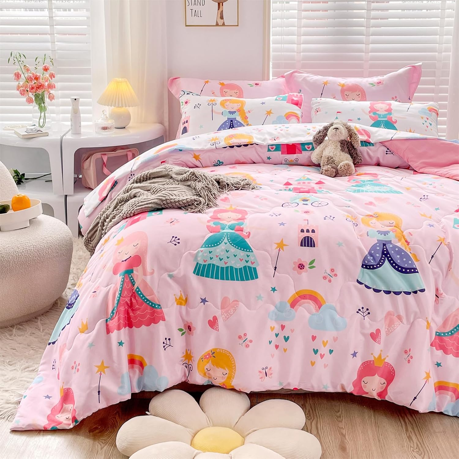 Wajade Kids Princess Comforter Set Queen Size 7 Piece