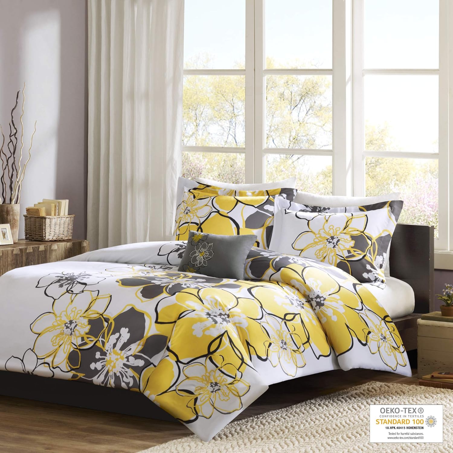 Mi Zone Allison Duvet Cover Set TwinTwin XL Yellow