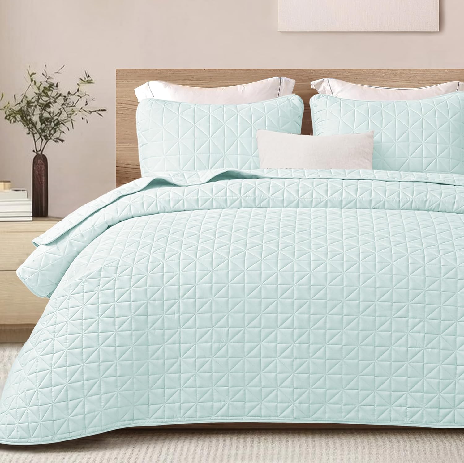 Exclusivo Mezcla King Size Quilt Set with Grid Pattern