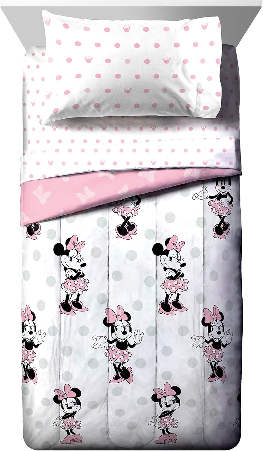 Jay Franco Disney Minnie Mouse Dots 4 Piece Twin Bed Set