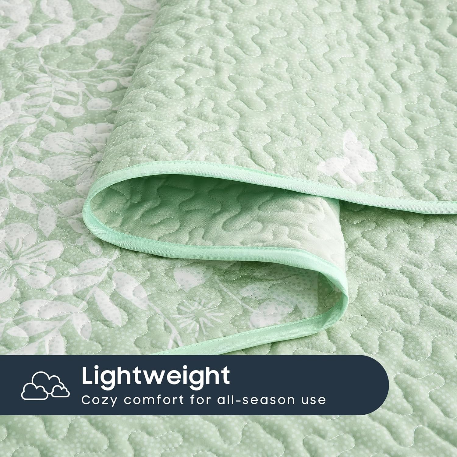 Wake In Cloud Floral Quilt Set King Size 3 Pieces