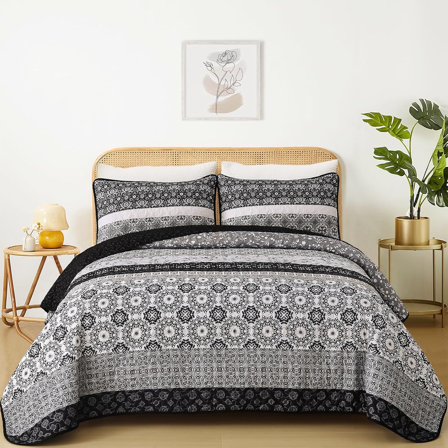 WONGS BEDDING Boho Quilt Set King