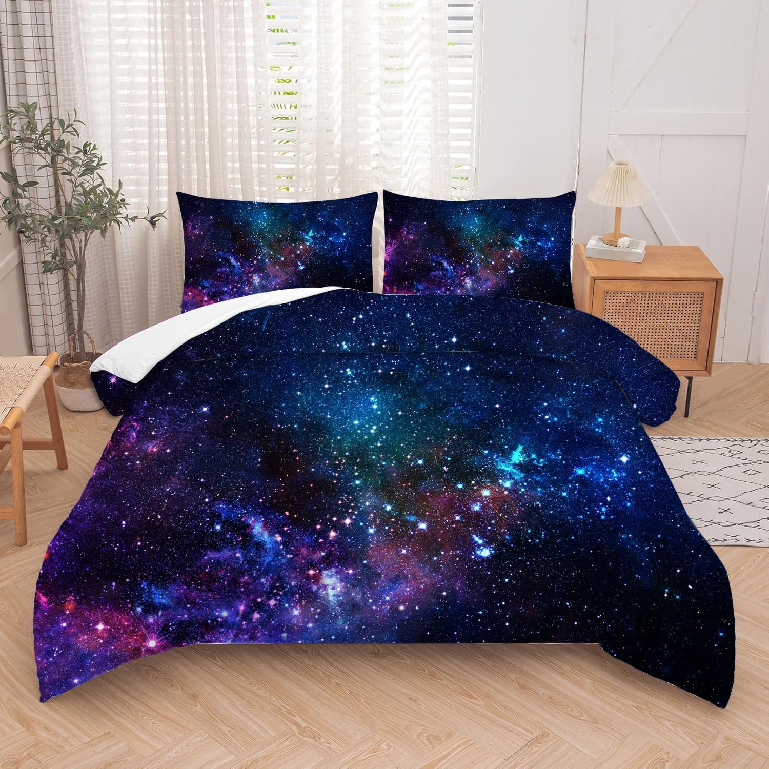 Kxry Galaxy Comforter Set Twin Size 3D Printing