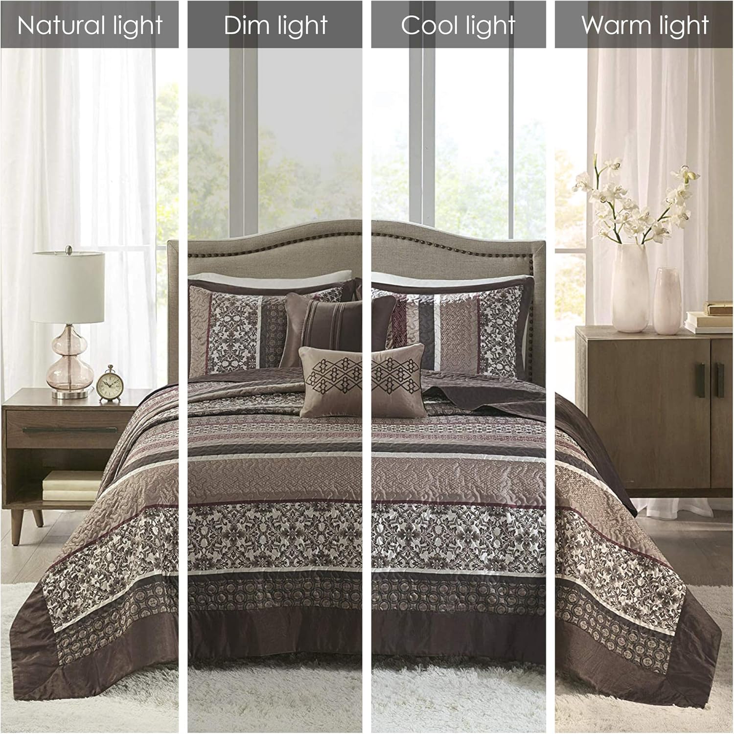 Madison Park Princeton Reversible Bedspread Set Red 5 Piece King