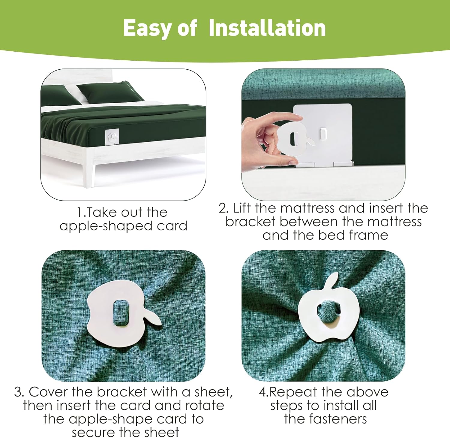 8 Pack ABS Sheet Holders with Lock Strips for Firm Tight Sheets