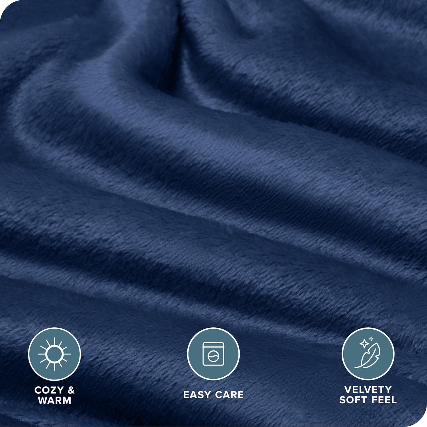 Bare Home Microplush Fleece Sheet Set Twin Dark Blue 1