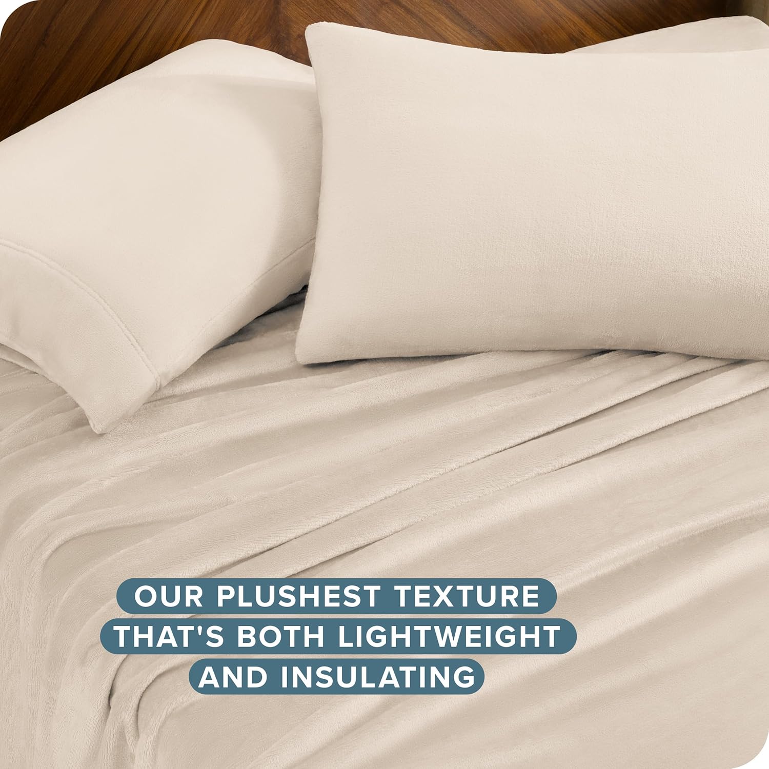 Bare Home Microplush Fleece Sheet Set Twin Sand