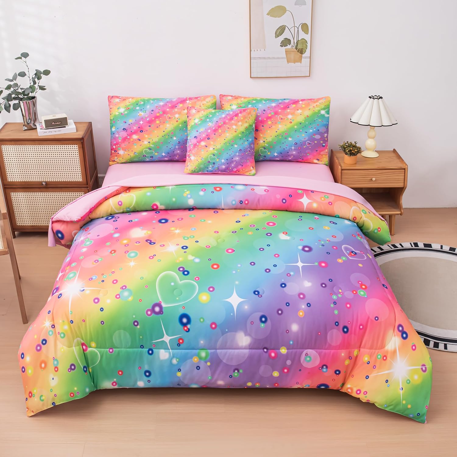MWMWMW 6 Pcs Girls Twin Comforter Set